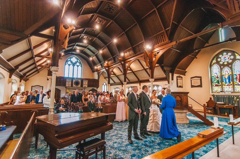 Wedding ceremony at Wesley Memorial Methodist Church in Epworth