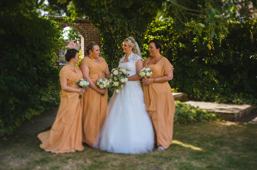Bride with bridesmaids at Mount Pleasant Hotel in Doncaster