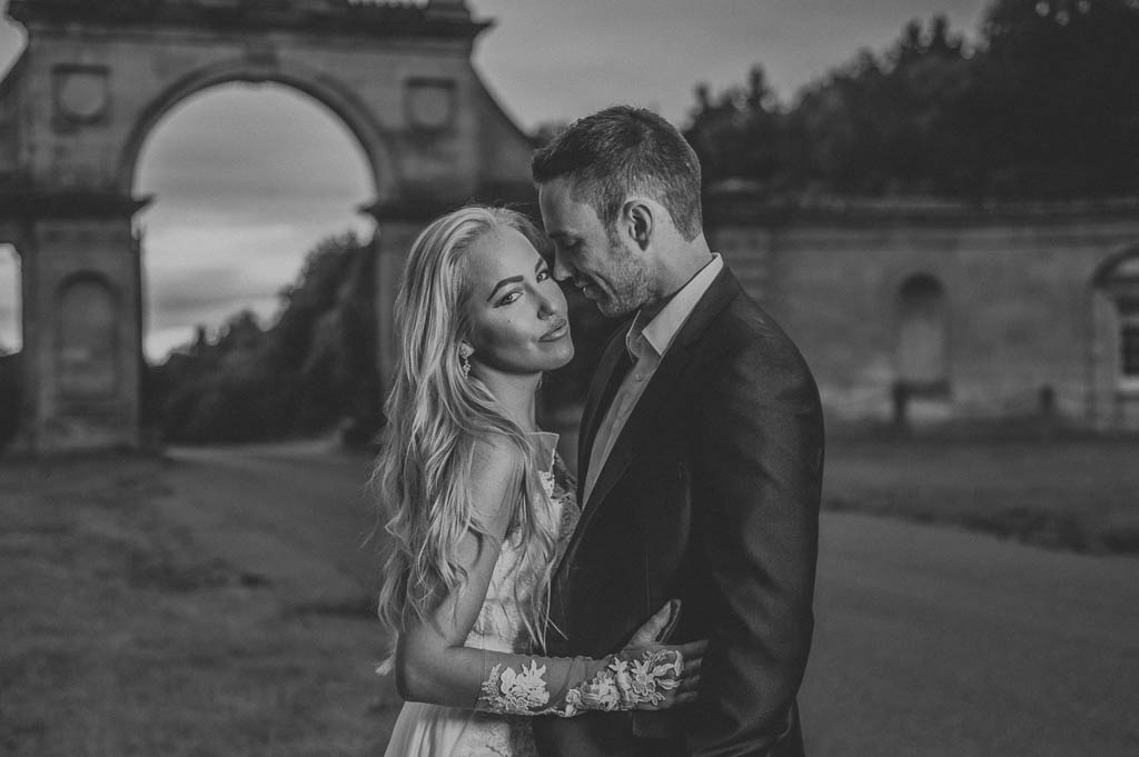 Black and white wedding photography at Clumber Park in Worksop