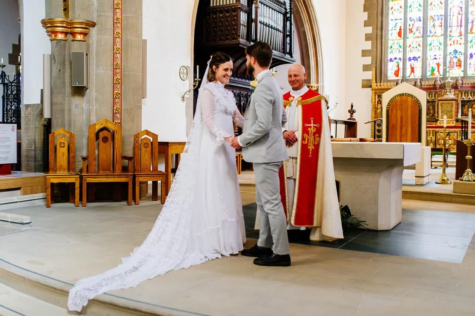 Wedding ceremony at a church in Sheffield