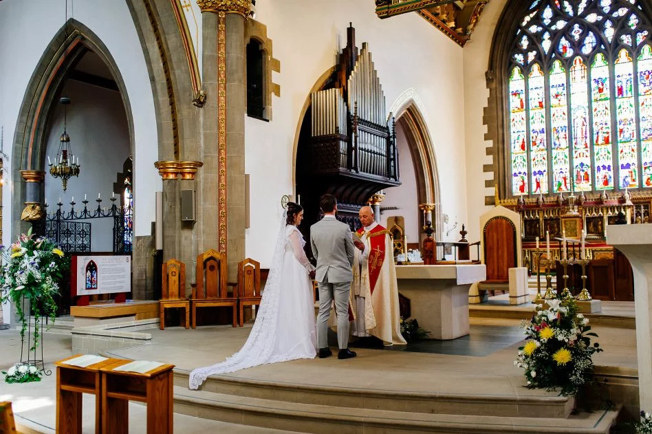 Wedding ceremony at St Marie Cathedral Sheffield