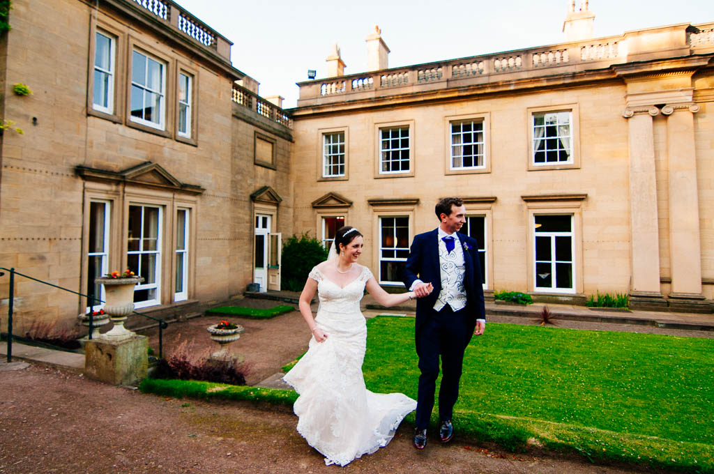 Bride and groom at Wortley Hall
