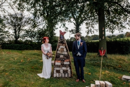 Rogerthorpe manor wedding - bride and groom