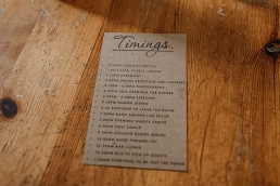 Wedding day timeline