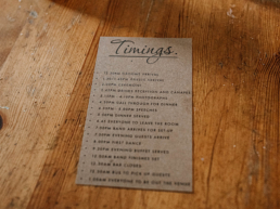 Wedding day timeline