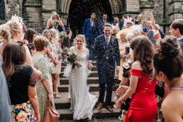 Newly married couple photographer by a Sheffield wedding photographer