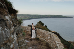 Bride and groom at Grand Villa Heights wedding overlooking the Yorkshire coast